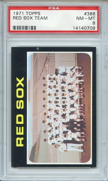 1971 Topps 386 Boston Red Sox Team PSA NM-MT 8
