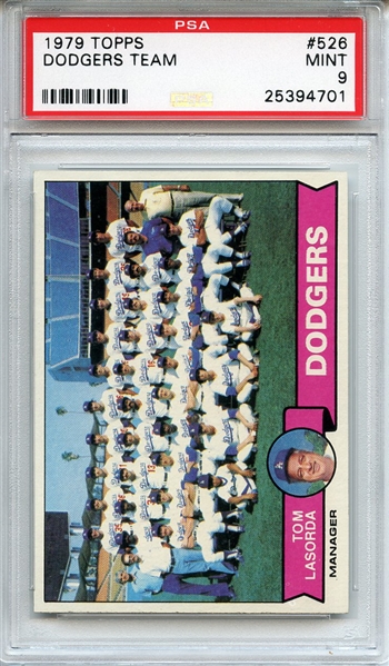 1979 Topps 526 Los Angeles Dodgers Team PSA MINT 9