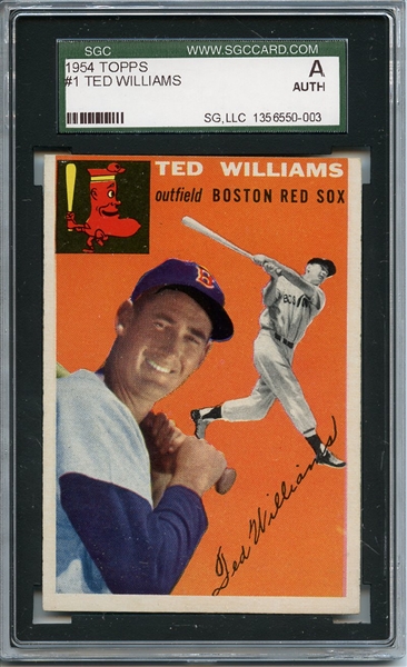 1954 Topps 1 Ted Williams SGC Authentic