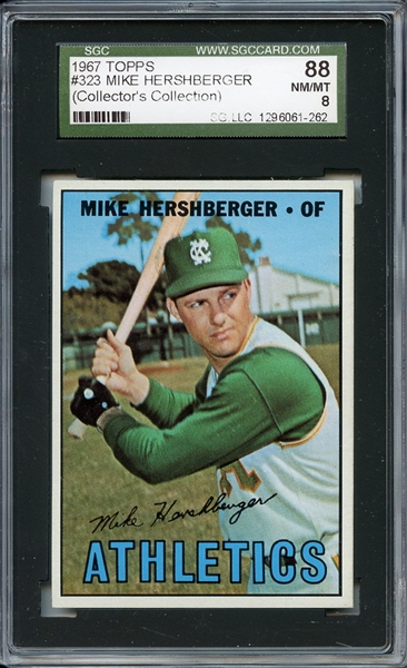 1967 Topps 323 Mike Hershberger SGC NM/MT 88 / 8