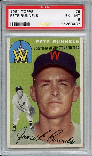 1954 Topps 6 Pete Runnels PSA EX-MT 6