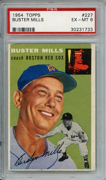 1954 Topps 227 Buster Mills PSA EX-MT 6