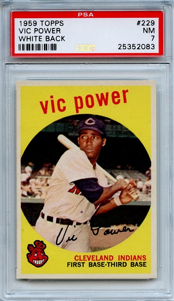 1959 Topps 229 Vic Power White Back PSA NM 7