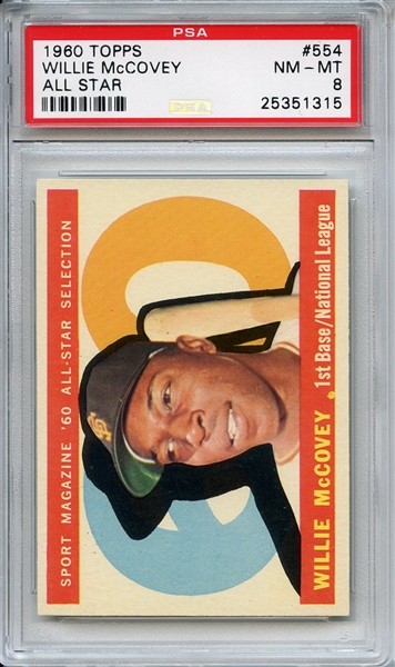 1960 Topps 554 Willie McCovey All Star PSA NM-MT 8