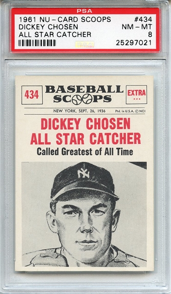 1961 Nu Card Scoops 434 Bill Dickey PSA NM-MT 8
