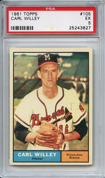 1961 Topps 105 Carl Willey PSA EX 5