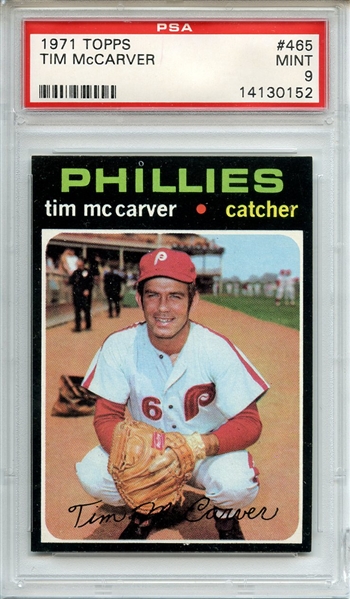 1971 Topps 465 Tim McCarver PSA MINT 9