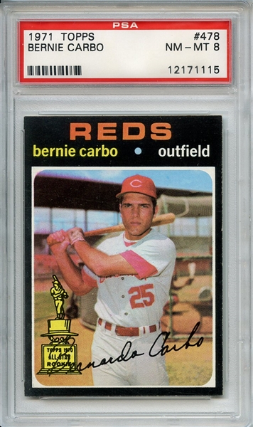 1971 Topps 478 Bernie Carbo PSA NM-MT 8