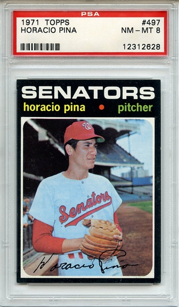 1971 Topps 497 Horacio Pina PSA NM-MT 8