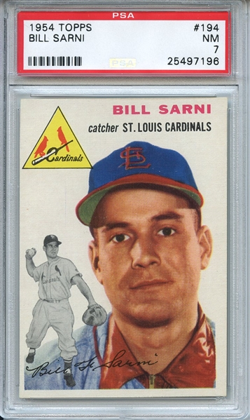 1954 Topps 194 Bill Sarni PSA NM 7