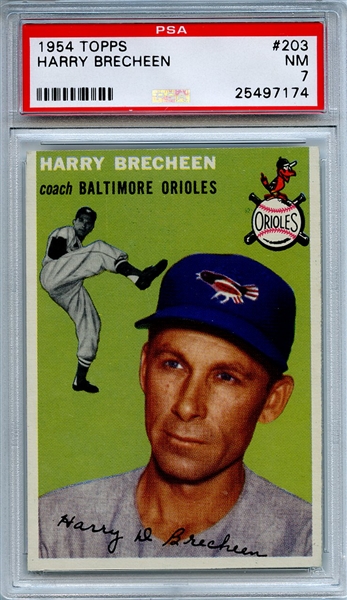 1954 Topps 203 Harry Brecheen PSA NM 7