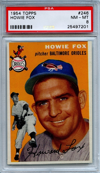 1954 Topps 246 Howie Fox PSA NM-MT 8