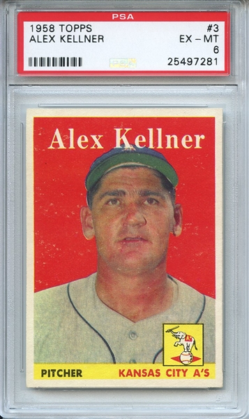 1958 Topps 3 Alex Kellner PSA EX-MT 6