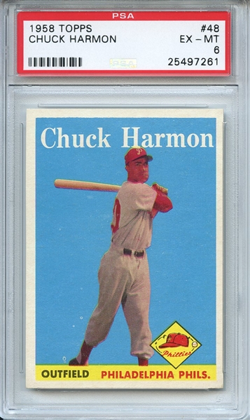 1958 Topps 48 Chuck Harmon PSA EX-MT 6