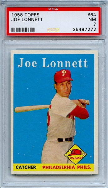 1958 Topps 64 Joe Lonnett PSA NM 7