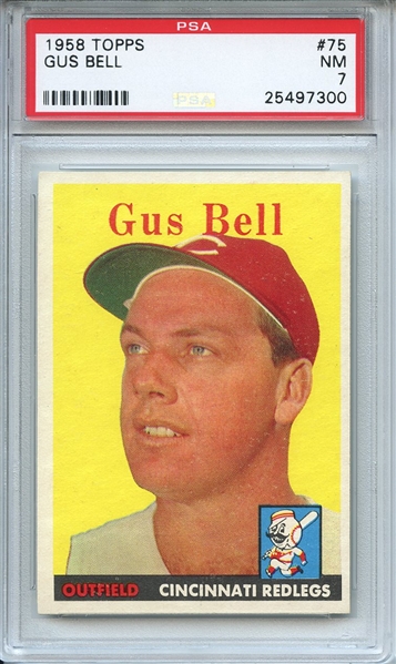 1958 Topps 75 Gus Bell PSA NM 7