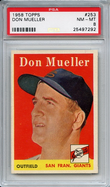 1958 Topps 253 Don Mueller PSA NM-MT 8