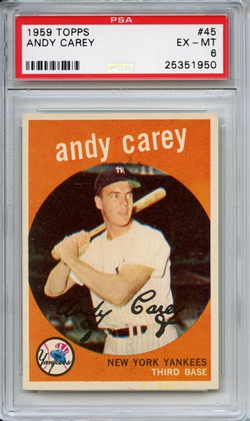 1959 Topps 45 Andy Carey PSA EX-MT 6