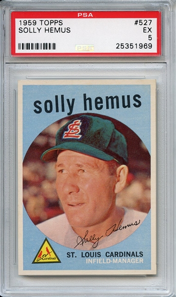 1959 Topps 527 Solly Hemus PSA EX 5