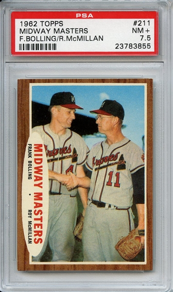 1962 Topps 211 Midway Masters PSA NM+ 7.5