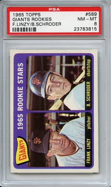 1965 Topps 589 San Francisco Giants Rookies PSA NM-MT 8