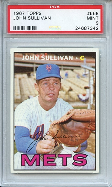 1967 Topps 568 John Sullivan PSA MINT 9