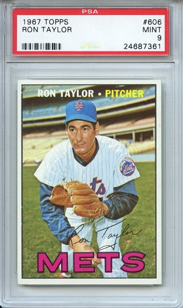 1967 Topps 606 Ron Taylor PSA MINT 9