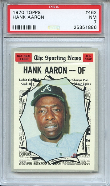1970 Topps 462 Hank Aaron All Star PSA NM 7