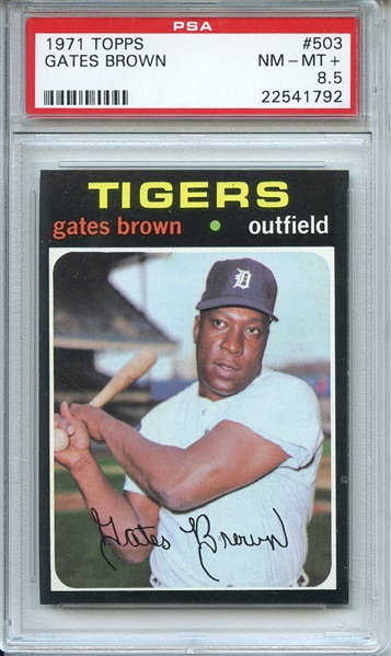 1971 Topps 503 Gates Brown PSA NM-MT+ 8.5