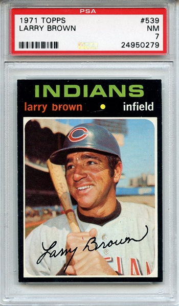 1971 Topps 539 Larry Brown PSA NM 7