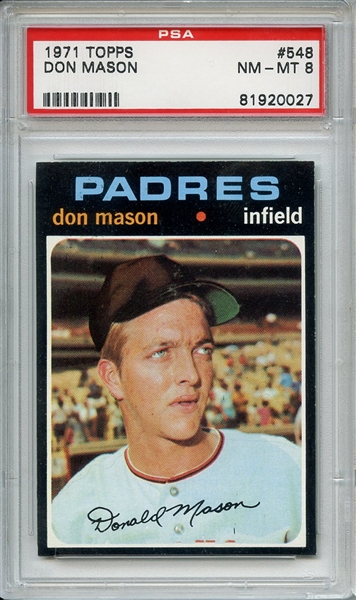 1971 Topps 548 Don Mason PSA NM-MT 8