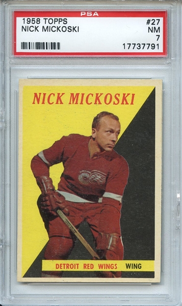 1958 Topps 27 Nick Mickoski PSA NM 7