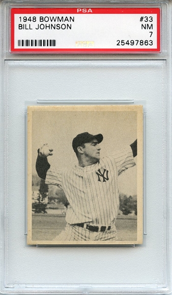 1948 Bowman 33 Bill Johnson PSA NM 7