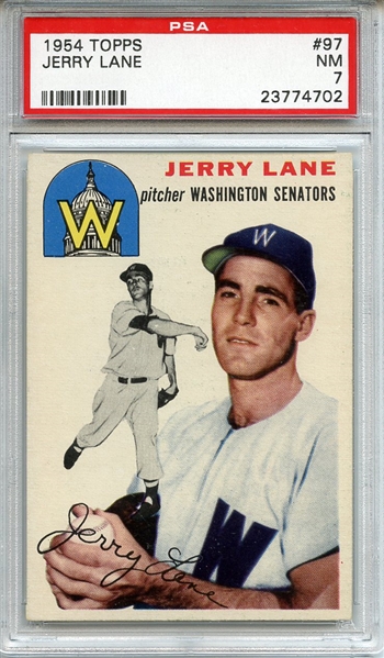 1954 Topps 97 Jerry Lane PSA NM 7