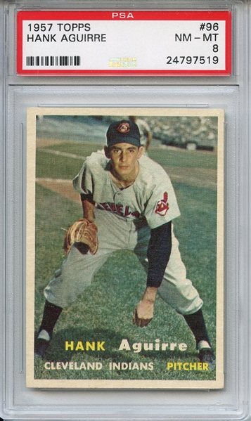 1957 Topps 96 Hank Aguirre PSA NM-MT 8