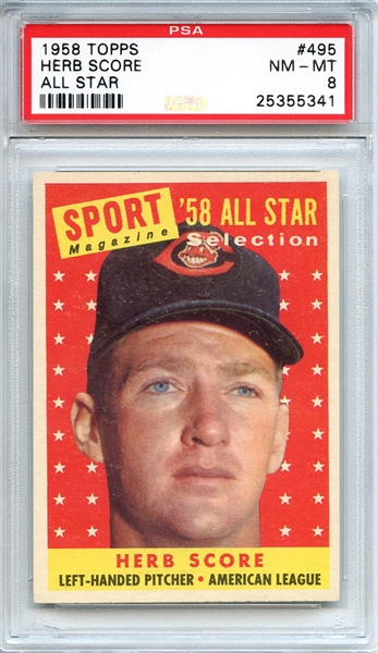 1958 Topps 495 Herb Score All Star PSA NM-MT 8