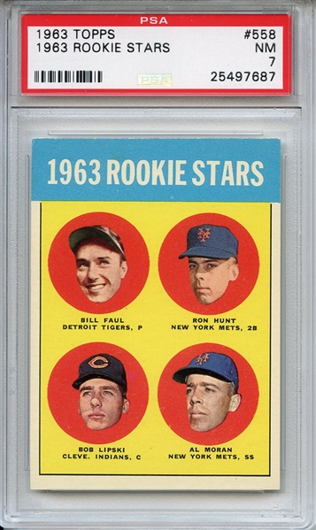 1963 Topps 558 Rookie Stars PSA NM 7