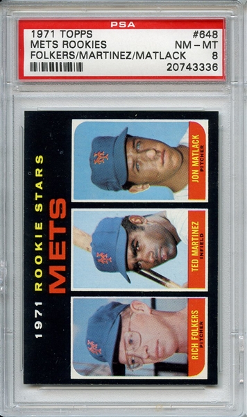 1971 Topps 648 New Mets Rookies PSA NM-MT 8