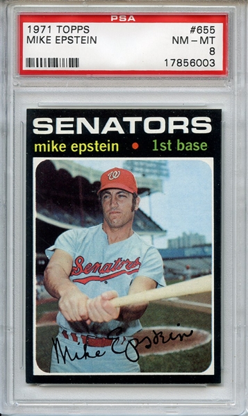 1971 Topps 655 Mike Epstein PSA NM-MT 8