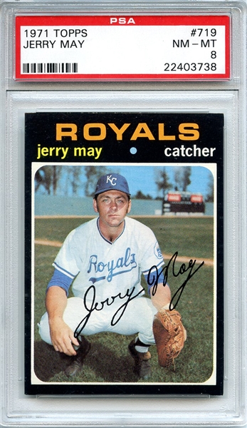 1971 Topps 719 Jerry May PSA NM-MT 8