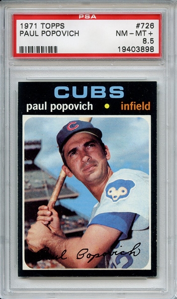 1971 Topps 726 Paul Popovich PSA NM-MT+ 8.5