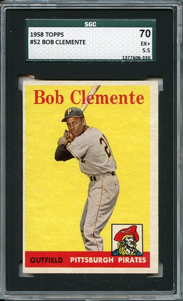 1958 Topps 52 Roberto Clemente SGC EX+ 70 / 5.5