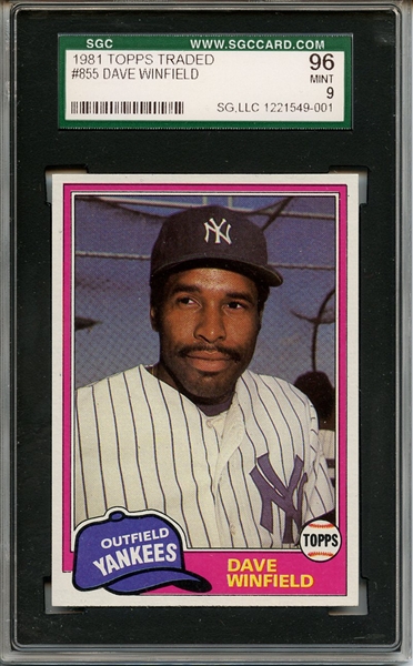 1981 Topps Traded 855 Dave Winfield SGC MINT 96 / 9