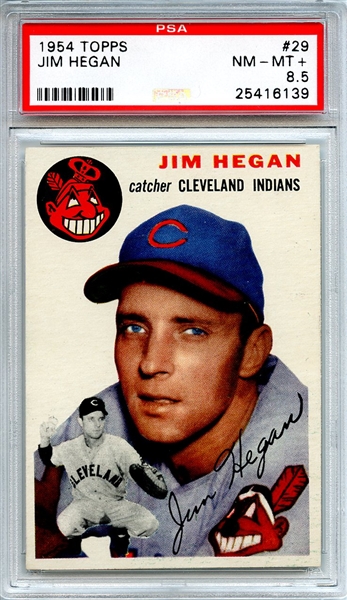 1954 Topps 29 Jim Hegan PSA NM-MT+ 8.5