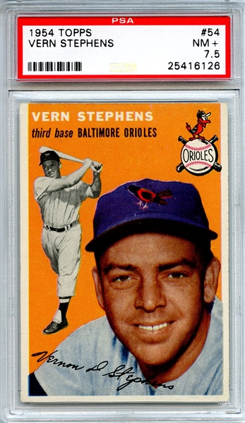 1954 Topps 54 Vern Stephens PSA NM+ 7.5
