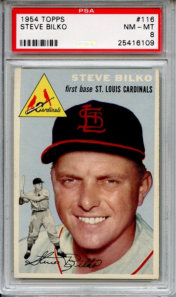1954 Topps 116 Steve Bilko PSA NM-MT 8