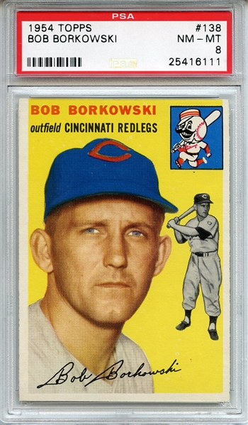 1954 Topps 138 Bob Borkowski PSA NM-MT 8