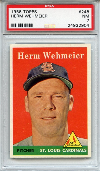 1958 Topps 248 Herm Wehmeier PSA NM 7