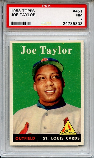 1958 Topps 451 Joe Taylor PSA NM 7
