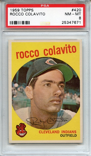 1959 Topps 420 Rocco Colavito PSA NM-MT 8